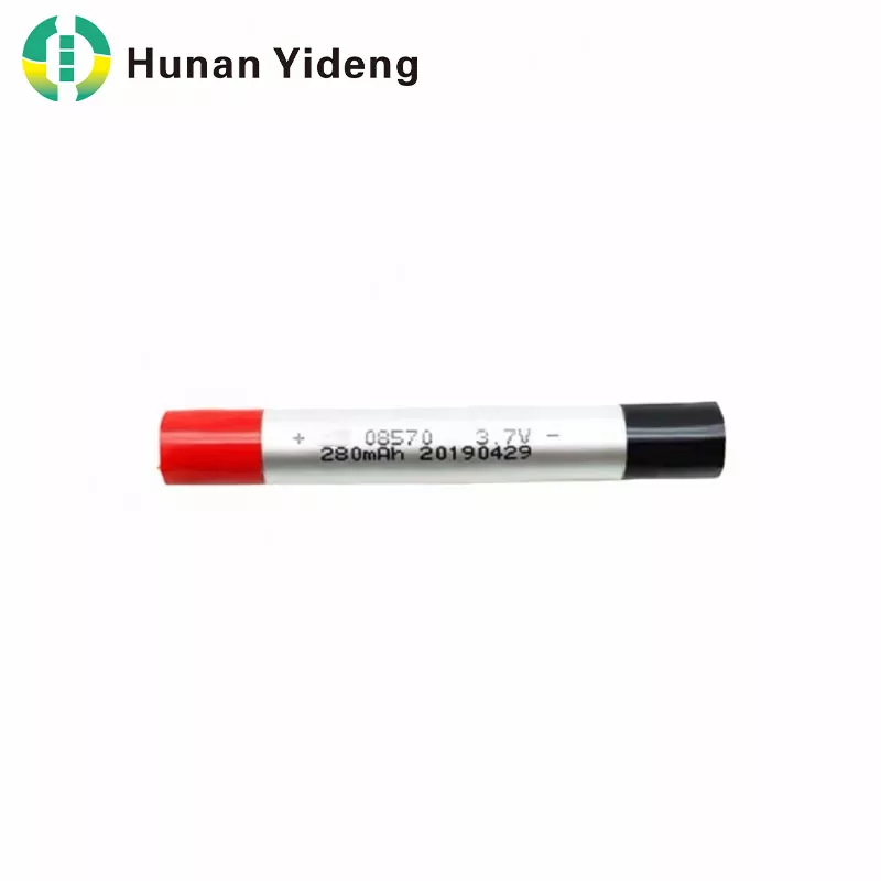 08570 3.7V 280mAh ຫມໍ້ໄຟ Li-Polymer cylindrical Slim
