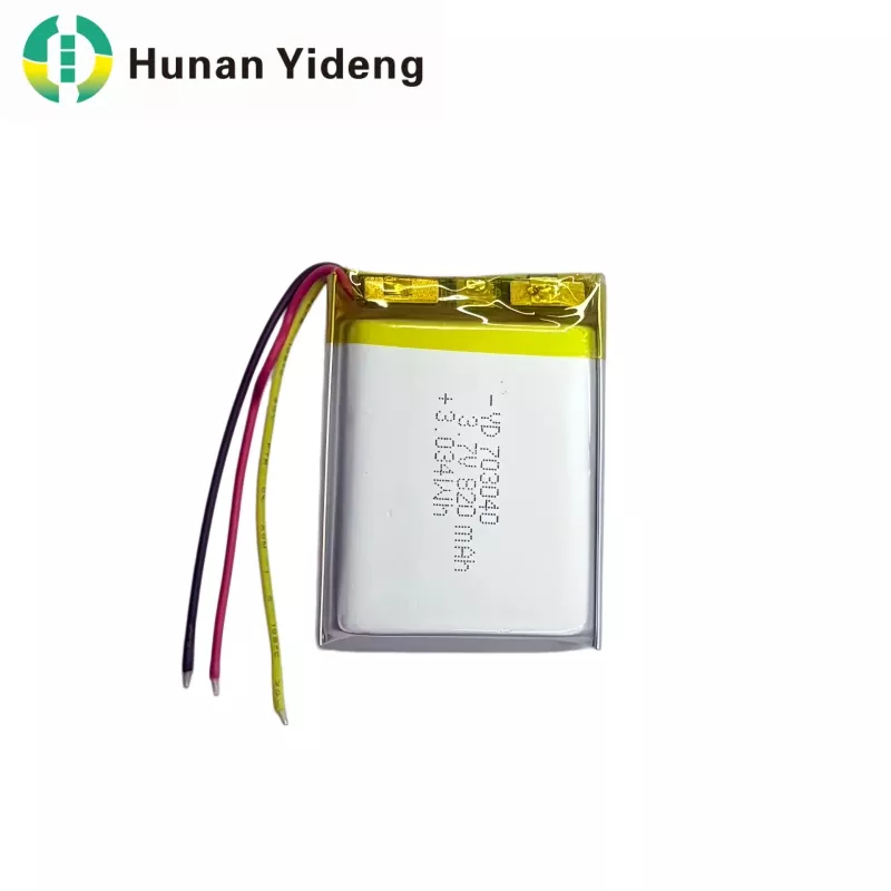 703040 3.7V 820mAh ແບດເຕີຣີ້ມາດຕະຖານຂະໜາດນ້ອຍ Prismatic